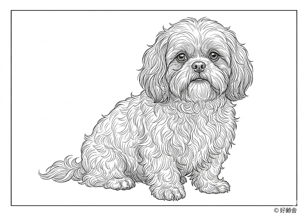 シーズー ｜ 高齢者（g3b3）向け無料塗り絵